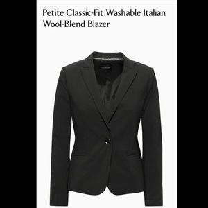 New Banana Republic Petite Classic-Fit Washable Italian Wool-Blend Blazer
